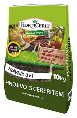 HortiCerit - Hnojivo s Cereritom na trávnik 3v1 10 kg