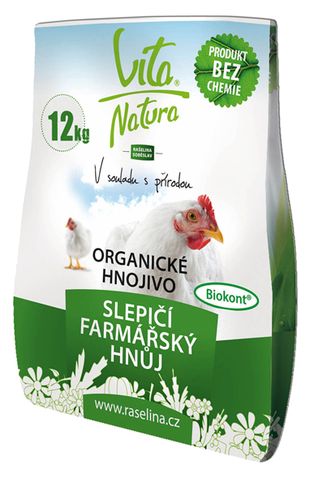 VITA NATURA - Organické hnojivo slepačí farmársky hnoj peletovaný 12 kg